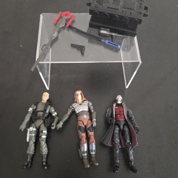 Lot of 3 GI Joe Action Figures, Accessories General Hawk Zartan Cobra Commander - Picture 1 of 6